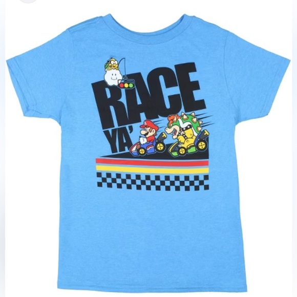 Mario Kart Race Ya Tee Shirt in Blue - Picture 1 of 8